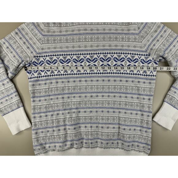 LL Bean Women's Fair Isle Cashmere Cotton Blend Sweater M Turtleneck Nordic - Picture 2 of 9